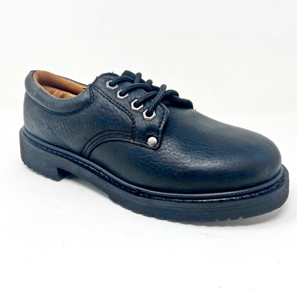 Bonanza Mens Black Leather Slip Resistant Work Boots BA415 - Picture 2 of 5